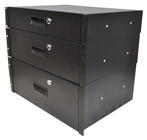 19 Inch Rack  Mountable Drawers with Lock - Choice of Size